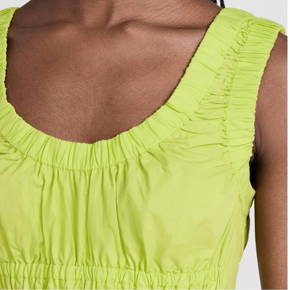 Proenza Schouler White Label Poplin Gathered Tank Top Green Apple - EUC, Size 6 - Picture 2 of 16